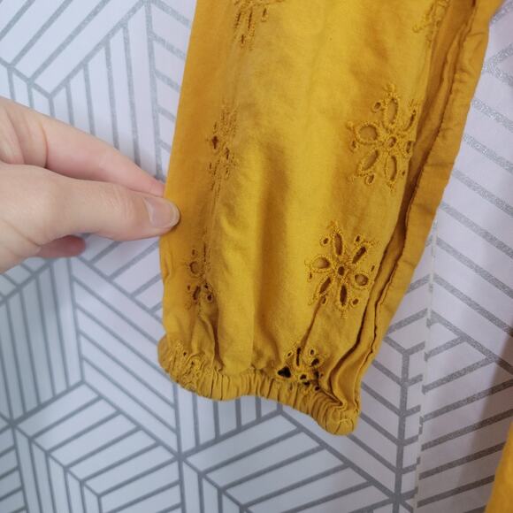 Madewell Scalloped Eyelet Wrap Top Marigold Yellow - Picture 7 of 9